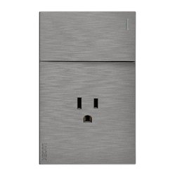 Placa 1 Apagador Sencillo 1 Contacto Lucek Flat Plata Placa 1 Apagador Sencillo 1 Contacto Lucek Flat Plata