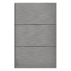Placa 3 Apagadores Sencillos Lucek Flat Plata Placa 3 Apagadores Sencillos Lucek Flat Plata