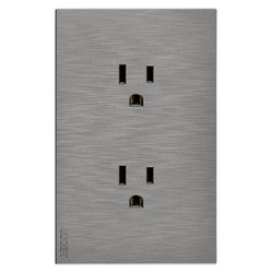 Placa Contacto Doble Lucek Flat Plata Placa Contacto Doble Lucek Flat Plata