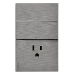 Placa 2 Apagadores Sencillos 1 Contacto Lucek Flat Plata Placa 2 Apagadores Sencillos 1 Contacto Lucek Flat Plata