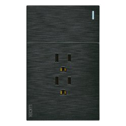 Placa 1 Apagador Sencillo 2 Contactos Lucek Flat Negro Placa 1 Apagador Sencillo 2 Contactos Lucek Flat Negro