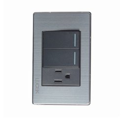 Placa 2 Apagadores Sencillos 1 Contacto Lucek BP19MA Placa 2 Apagadores Sencillos 1 Contacto Lucek BP19MA