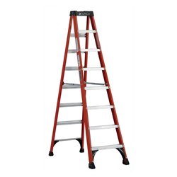 Escalera Tijera Fibra Vidrio Cuprum 7 Peldaños 2.44 m Escalera Tijera Fibra Vidrio Cuprum 7 Peldaños 2.44 m