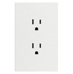 Placa Contacto Doble Lucek Flat Blanco Placa Contacto Doble Lucek Flat Blanco