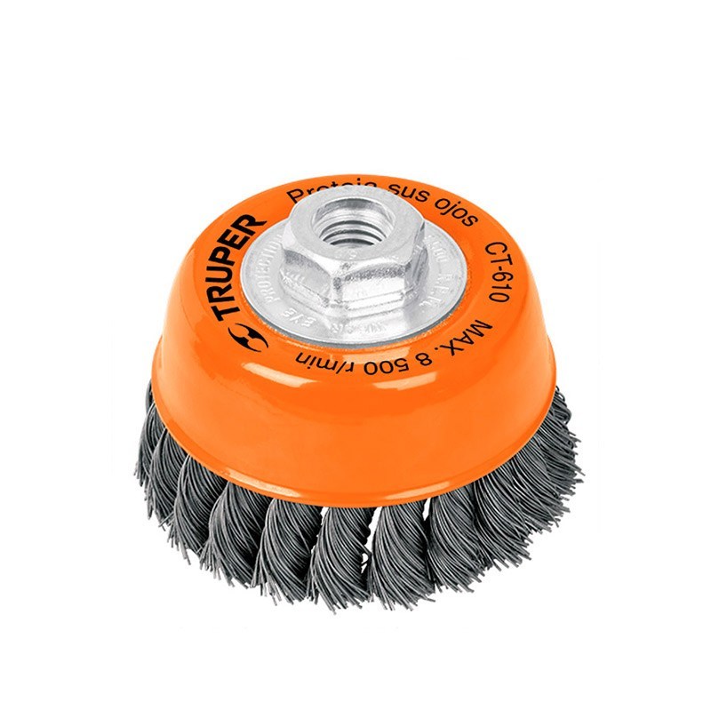 Carda Copa Alambre Trenzado Fino 3 pulg Truper 5/8 Carda Copa Alambre Trenzado Fino 3 pulg Truper 5/8