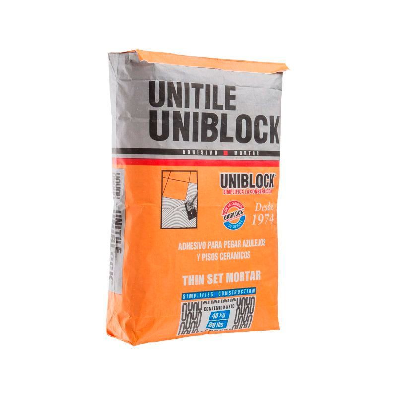 Adhesivo Uniblock Unitile Blanco Saco de 20 kg Adhesivo Uniblock Unitile Blanco Saco de 20 kg