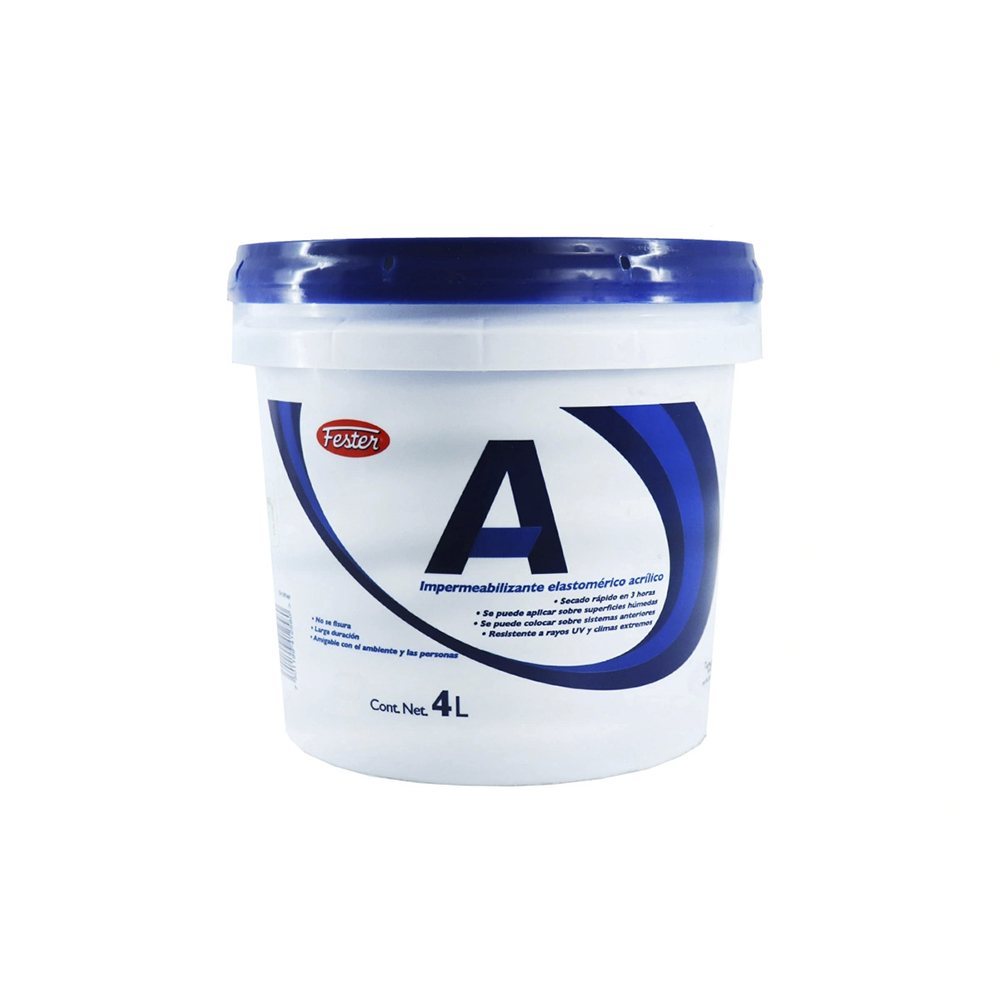 Impermeabilizante Acrilico Fester A 5 AÑOS Blanco 4L Impermeabilizante Acrilico Fester A 5 AÑOS Blanco 4L
