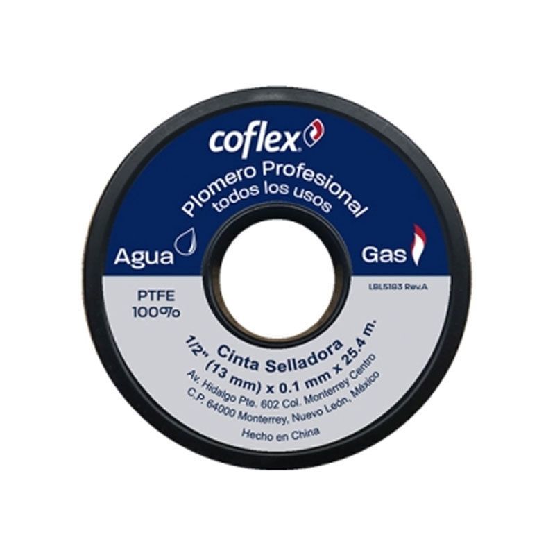 Cinta Teflón 1/2X24.5 Coflex Cinta Teflón 1/2X24.5 Coflex
