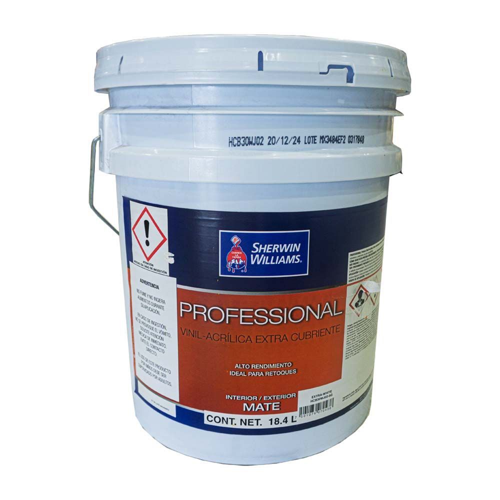 Pintura vinil acrilica mate profesional extra white 19 L Pintura vinil acrilica mate profesional extra white 19 L