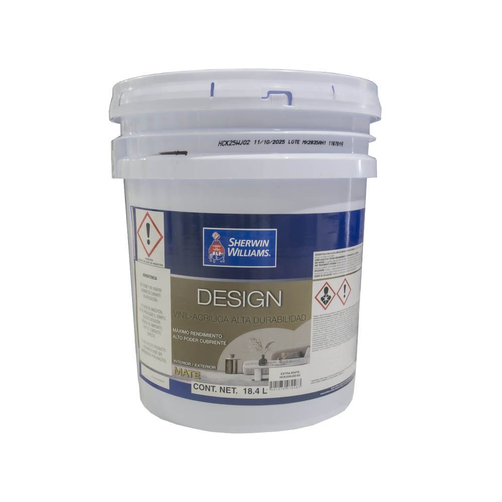 Pintura Vinil Acrilica Mate Desing Extra White 19 L Pintura Vinil Acrilica Mate Desing Extra White 19 L
