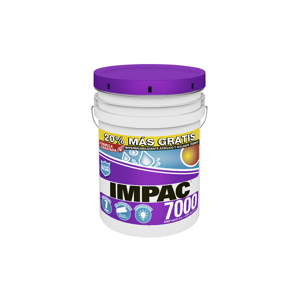 Impermeabilizante Acrílico Fibratado Blanco Impac 7000 22.8 L Impermeabilizante Acrílico Fibratado Blanco Impac 7000 22.8 L