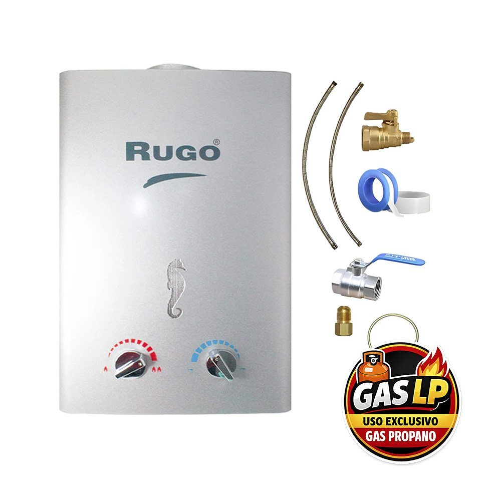 Calentador Paso 6 L Rugo Gas LP Incluye Kit de Instalación Calentador Paso 6 L Rugo Gas LP Incluye Kit de Instalación