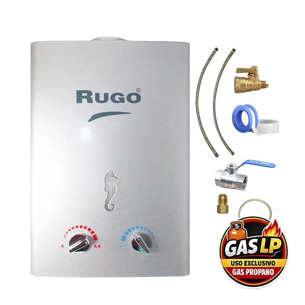 Calentador Paso 8 L Rugo Gas LP Incluye Kit de Instalación Calentador Paso 8 L Rugo Gas LP Incluye Kit de Instalación