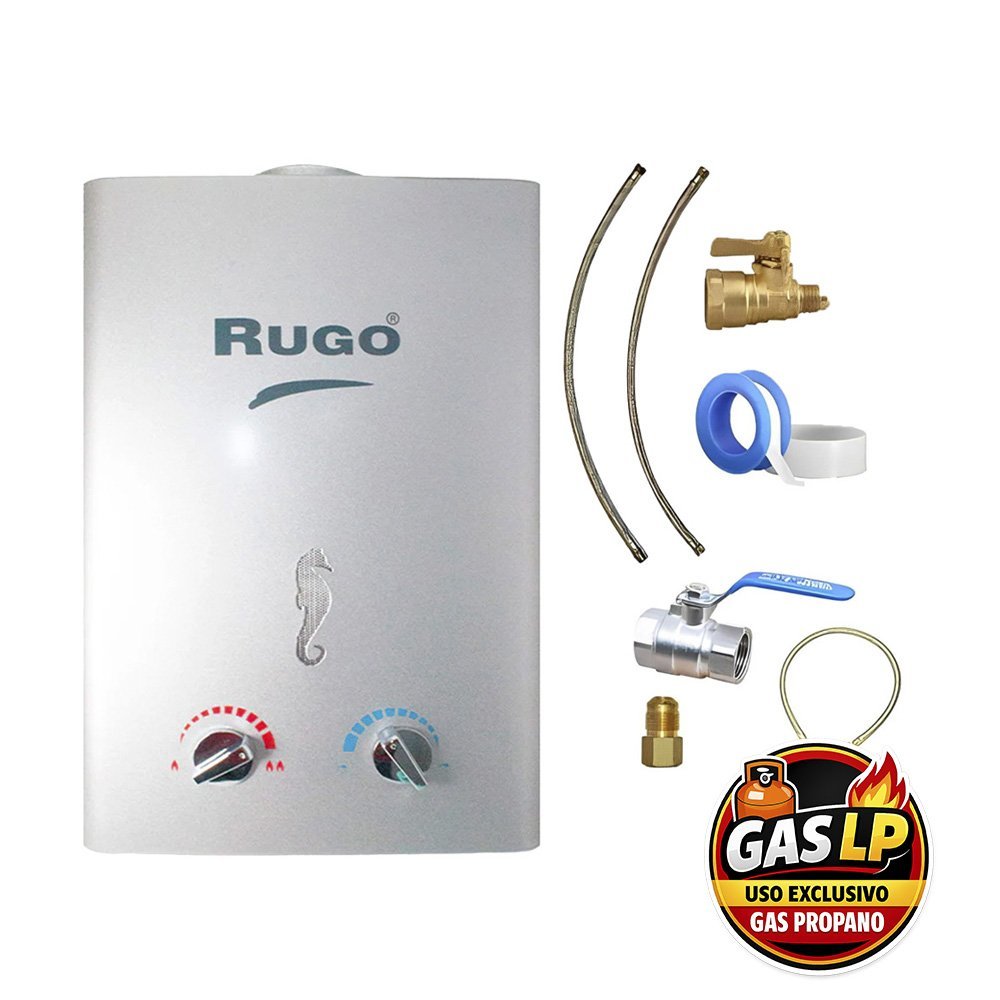 Calentador Paso 12 L Rugo Gas LP Incluye Kit de Instalación Calentador Paso 12 L Rugo Gas LP Incluye Kit de Instalación