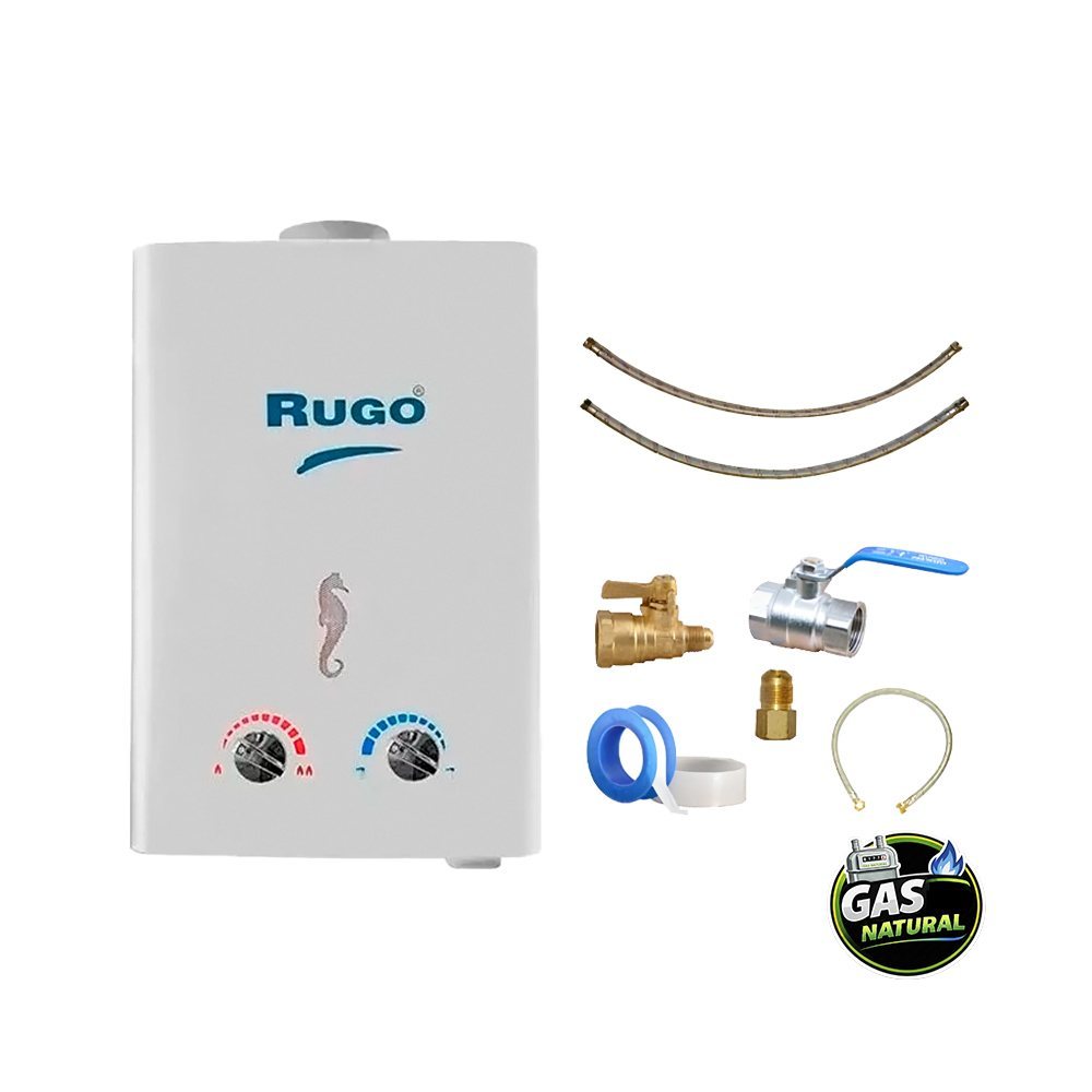 Calentador Paso 12 L Rugo Gas Natural Incluye Kit de Instalación Calentador Paso 12 L Rugo Gas Natural Incluye Kit de Instalación